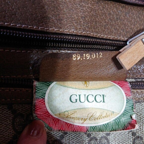 Gucci XL Travel Tote Supreme Web Canvas Boston Bag Duffle Sherry Purse Weekender - Picture 11 of 12